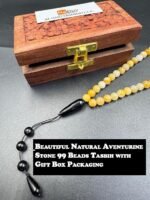 REBUY 99 Beads Yellow Aventurine Stone Tasbih for Men & Women | Natural Healing Crystal Gemstone Islamic Prayer Muslim Misbaha Tasbeeh Necklace - Image 3