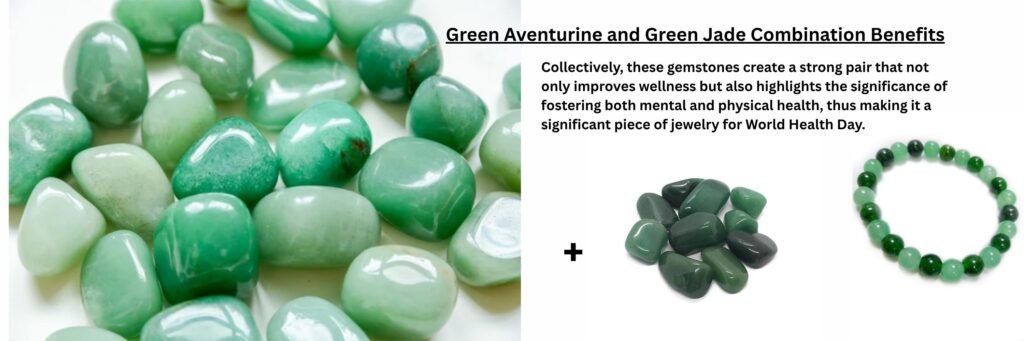 REBUY Green Jade and Aventurine Beads Combination Jewelry Bracelet