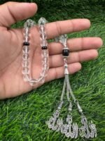 REBUY Clear Quartz Stone Islamic Prayer Tasbih | 33 Beads Natural Healing Crystal Gemstone Misbaha for Peaceful Meditation & Positive Energy | 10 mm Beads | - Image 4