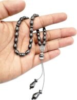REBUY 33 Bead Hematite Stone Tasbih for Men & Women | Natural Healing Crystal Gemstone Islamic Prayer Muslim Misbaha Tasbeeh for Protection, Strength, and Balance - Image 2