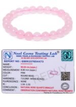 Lab Certified Natural Rose Quartz Beads Bracele 8 mm - Image 2