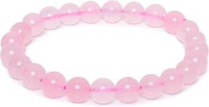 Natural Rose Quartz Beads Bracelet 8 mm Size Healing Crystal Jewelry