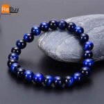 Lab Certified Natural Blue Tiger Eye Beads Bracelet - Image 4