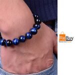 Lab Certified Natural Blue Tiger Eye Beads Bracelet - Image 6