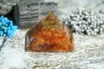 Red Carnelian Orgone Pyramid Orgonite Pyramid for Reiki Healing/Vastu Fengshui/Meditation/Yoga/Home & Office Decor Gift/Aura Cleansing 45-50 mm - Image 2