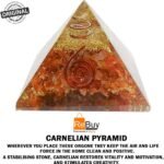 Red Carnelian Orgone Pyramid Orgonite Pyramid for Reiki Healing/Vastu Fengshui/Meditation/Yoga/Home & Office Decor Gift/Aura Cleansing 45-50 mm - Image 4