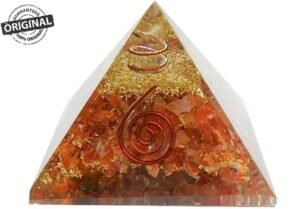 REBUY Carnelian Orgone Pyramid Reiki Healing Crystal