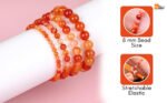 Lab Certified Natural Carnelian Striped Agate Hakik Beads Bracelet - Image 5