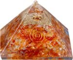 Red Carnelian Orgone Pyramid Orgonite Pyramid for Reiki Healing/Vastu Fengshui/Meditation/Yoga/Home & Office Decor Gift/Aura Cleansing 45-50 mm - Image 5