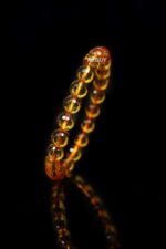 Lab Certified Natural Citrine Stone Diamond Cut Beads Bracelet - Image 4