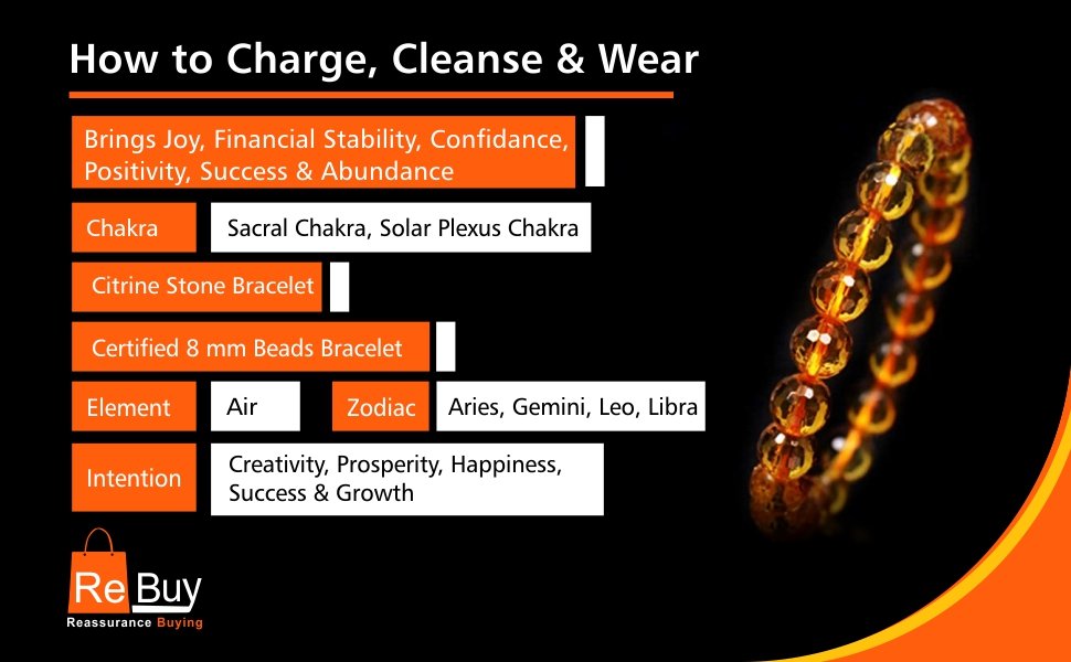 REBUY Natural Citrine Faceted Diamond Cut Beads Bracelet Healing Crystal Jewelry