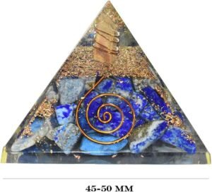 Lapis Orgone Pyramid Front View