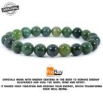 Certified Natural Moss Agate Stone Beads Bracelet - Image 3