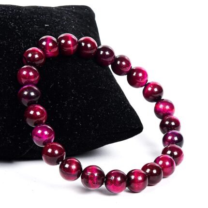 REBUY Natural Tiger Beads Bracelet (Pink)