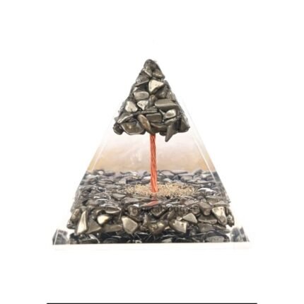 REBUY Natural Pyrite Chips Orgone Pyramid