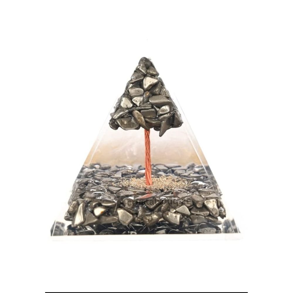 REBUY Natural Pyrite Chips Orgone Pyramid REBUY Natural Pyrite Chips Orgone Pyramid