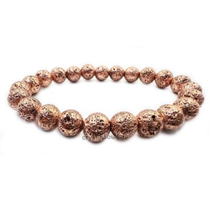 REBUY Natural Lava Beads Electroplated Beads Bracelet