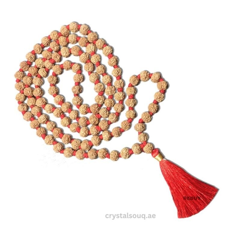 REBUY 5 Mukhi Rudraksha Mala 9-10 mm Rudraksha Beads 108+1 Japa Mala