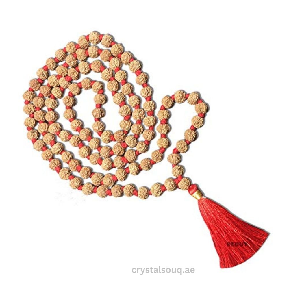 REBUY 6 Mukhi Rudrakhs a Beads Mala 108+1 Beads