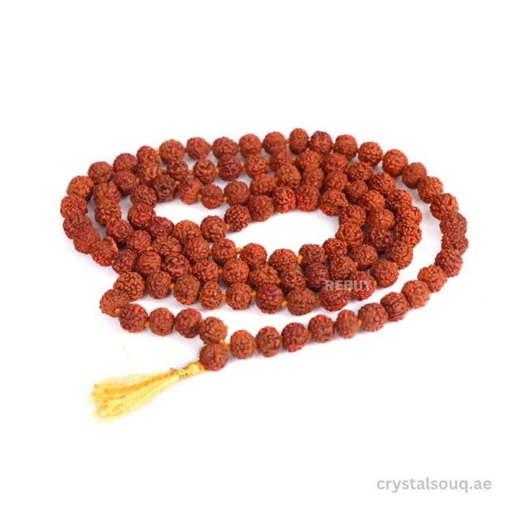 REBUY Rudrakha Mala 5 Mukhi Beads 9 to 10 mm Jaap japa mala