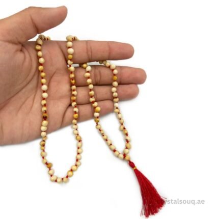 REBUY White Gunja Chirmi Beads Mala Japa Mala