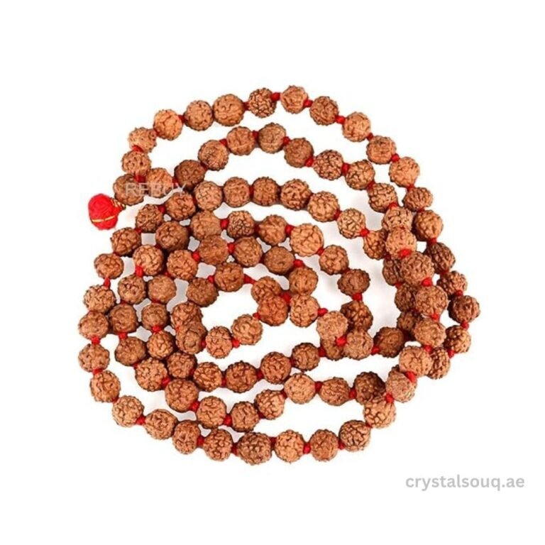 REBUY 5 Mukhi Rudraksha Beads Mala 4 mm 108+1 Beads Japa Mala