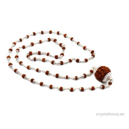 REBUY Rudraksha Mala Silver Metal Caping Mala