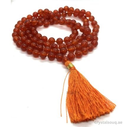 REBUY Natural Carnelian Mala Japa Mala 108+1 Guru Beads Japa Mala