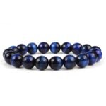 REBUY Natural Blue Tiger Eye Beads Bracelet Healing Crystal Jewelry