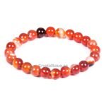 Lab Certified Natural Carnelian Striped Agate Hakik Beads Bracelet
