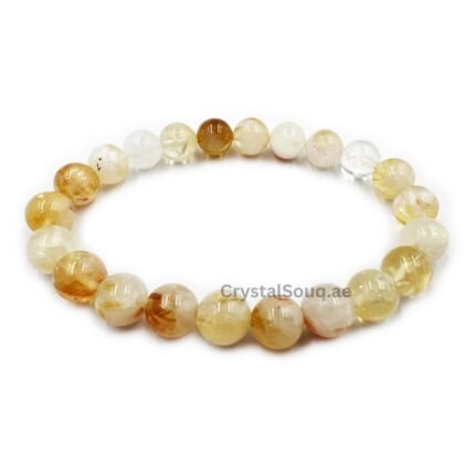 Natural Citrine 8 mm Beads Bracelet Healing Crystal Jewelry