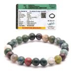 REBUY Natural Bloodstone Beads Bracelet 8 mm Healing Crystal Jewelry