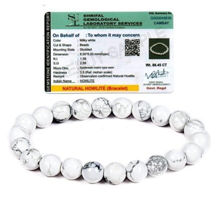 REBUY Natural Howlite Beads Bracelet Healing Crystal Jewelry