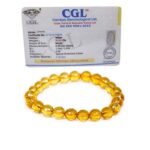 REBUY Natural Citrine Faceted Diamond Cut Beads Bracelet Healing Crystal Jewelry