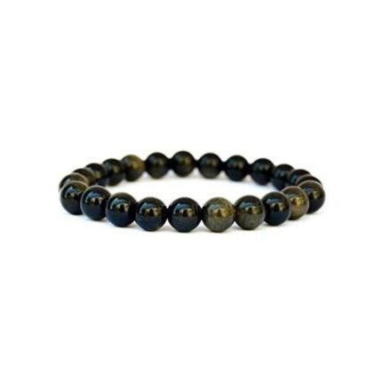 REBUY Natural golden Obsidian Bracelet 8 mm Healing Crystal Jewelry