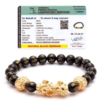 REBUY natural obsidian pixiu bracelet 10 mm healing crystal jewelry for unisex