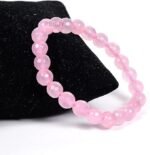Certified Natural Rose Quartz Stone Diamond Cut Bracelet - Image 5