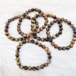 REBUY Natural Tiger Eye Beads Bracelet 8 mm Size Crystal Healing Jewelry
