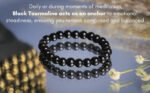 REBUY black tourmaline stone beads bracelet healing crystal jewelry