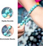 REBUY Natural Iranian Turqoise Firoza Beads Bracelet Healing Crystal Jewelry