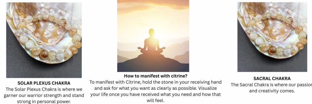 REBUY Natural Citrine Bracelet 8 m Healing Crystal Jewelry