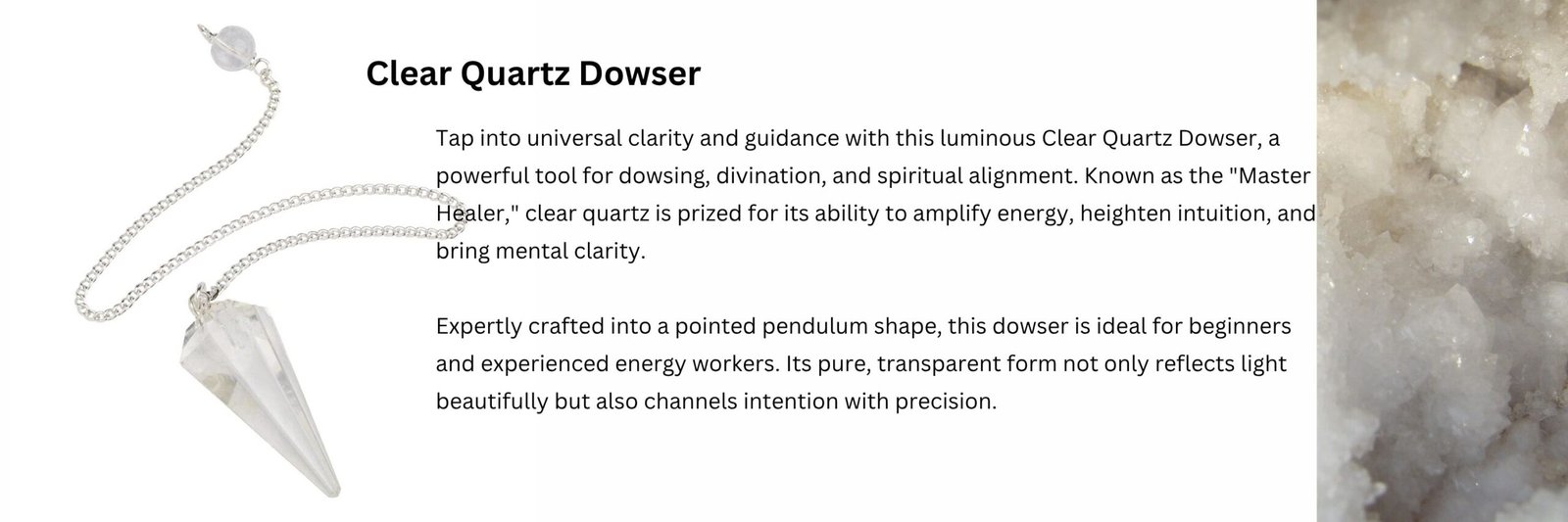 REBUY Clear Quartz Dowser Pendulum