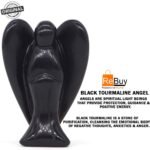 REBUY Natural Black Tourmaline Guardian Angel (2 Inch) – Hand-Carved Pocket Healing Crystal for Protection & Good Luck - Image 2