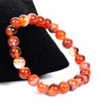 Lab Certified Natural Carnelian Striped Agate Hakik Beads Bracelet - Image 2