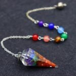 Natural Seven Chakra Orgonite Crystal Pendulum- Drowsing Healing pendulums - Image 2
