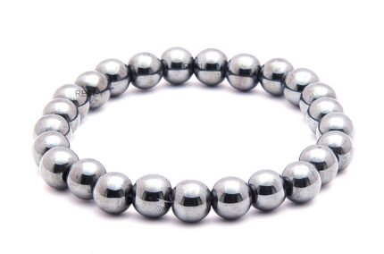 REBUY Natural Hematite Beads Bracelet