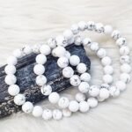 REBUY Natural Howlite beads bracelet healing crystal jewelry