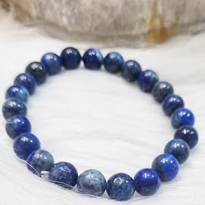 REBUY Natural Lapis Lazuli Bracelet Healing Crystal Chakra Bracelet