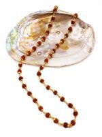 5 Mukhi Rudraksha Golden Capping Mala (54+1 Beads) – Gold Plated Rosary Necklace for Men & Women - Image 2