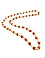 5 Mukhi Rudraksha Golden Capping Mala (54+1 Beads) – Gold Plated Rosary Necklace for Men & Women - Image 5